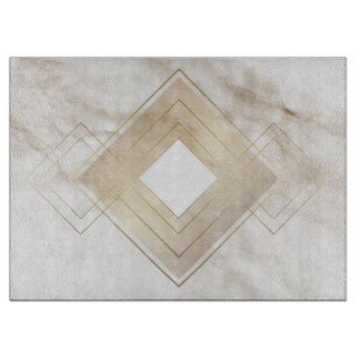 15" x 11" Elegant Marble Glass Cutting Board