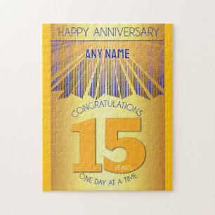 15 Year AA 12 Step Anniversary Personalised Jigsaw Puzzle