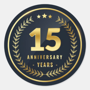 15 Year Anniversary Classic Round Sticker