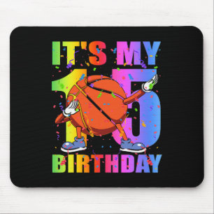 15 Year Old 15th Basketball Birthday Party Theme B Mouse Mat