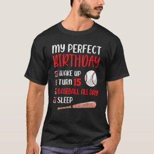 15 Year Old Baseball Birthday Party 15th Boy Fifte T-Shirt