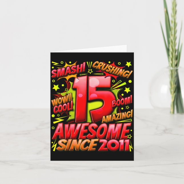 15 Year Old For Boys 15th Birthday Boy 15 Year Old Card (Front)