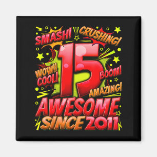 15 Year Old For Boys 15th Birthday Boy 15 Year Old Magnet