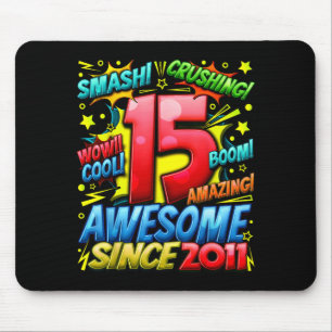 15 Year Old For Boys 15th Birthday Boy 15 Year Old Mouse Mat