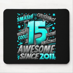 15 Year Old For Boys 15th Birthday Boy 15 Year Old Mouse Mat