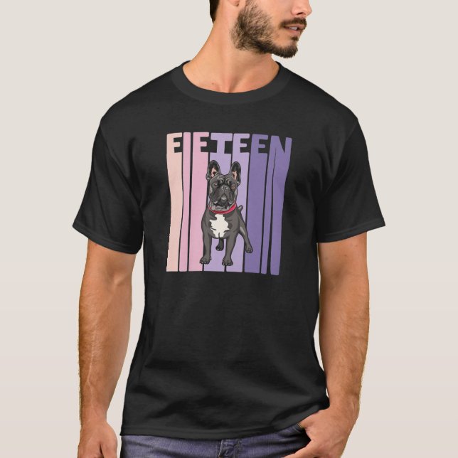 15 Year Old French Bulldog Frenchie Lover Birthday T-Shirt (Front)