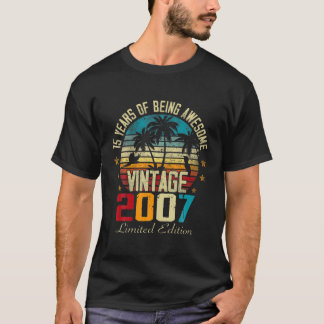15 Year Old Of Being Awesome Vintage 2007 15Th Bir T-Shirt