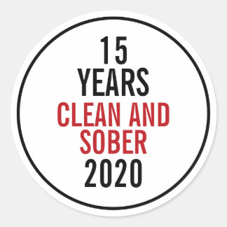 15 Years Clean and Sober 2020 Classic Round Sticker