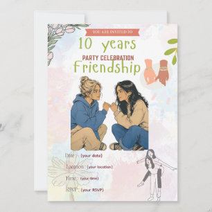 15 Years of Friendship & Counting Best Friends Invitation