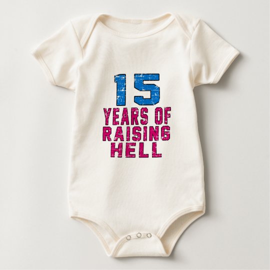 15 Years of raising hell Baby Bodysuit