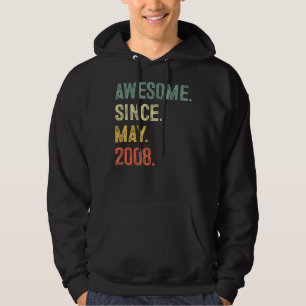 15 Years Old Gifts Awesome Since May 2008 15th Bir Hoodie