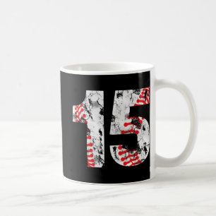 15 Years Old Gifts Number 15 Baseball 15th Birthda Coffee Mug
