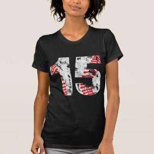 15 Years Old Gifts Number 15 Baseball 15th Birthda T-Shirt