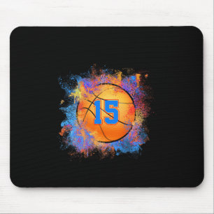 15 Years Old Kids 15th Birthday Basketball Kids Bo Mouse Mat