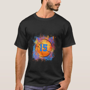 15 Years Old Kids 15th Birthday Basketball Kids Bo T-Shirt