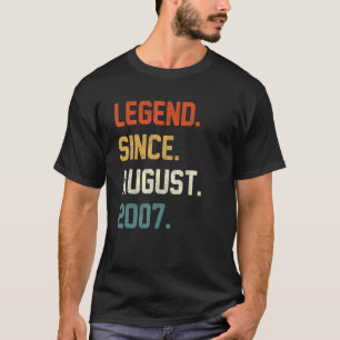 15 Years Old  Legend Since August 2007 15th Birthd T-Shirt
