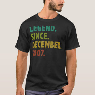 15 Years Old Legend Since December 2007 15th Birth T-Shirt