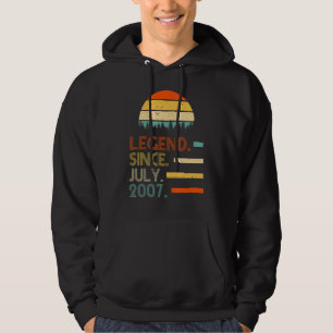 15 Years Old Retro Birthday Legend Since July 200 Hoodie
