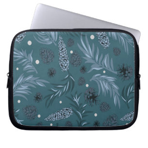 15Christmas Pattern, Pine Snow 12 Laptop Sleeve
