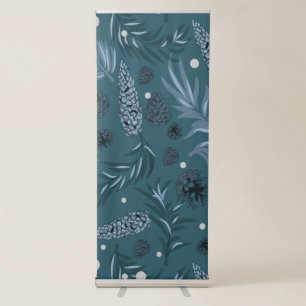 15Christmas Pattern, Pine Snow 12 Retractable Banner