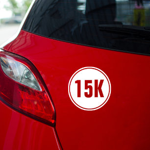 15K Marathon Classic Round Sticker