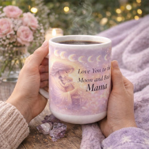 15oz Celestial Mama Mug, Moon Phase Mom Gift Coffee Mug