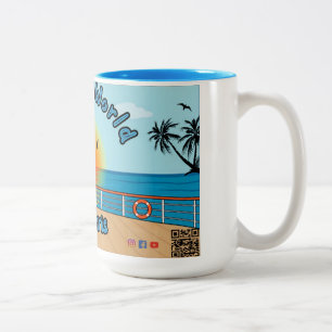 15oz Sea The World With Chris Coffee Mug Blue 2