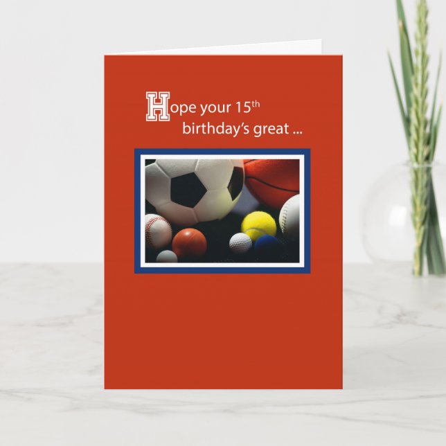 15th All Sports Birthday, Balls, Red Card (Front)
