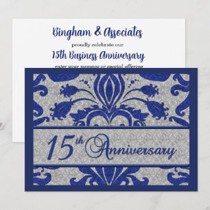 15th Anniversary Business Announcement Blue