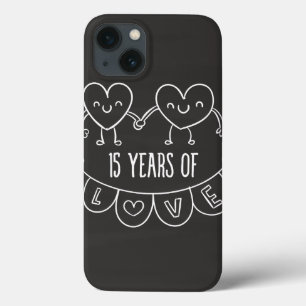 15th Anniversary Gift Chalk Hearts iPhone 13 Case