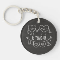 15th Anniversary Gift Chalk Hearts