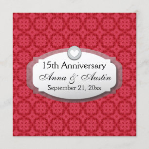 15th Anniversary Wedding Anniversary Red Z12 Invitation