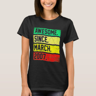 15th Birthday 15 Years Old Awesome Since March 20 T-Shirt