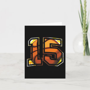 15th Birthday Basketball Gift for Player Number 15 Card