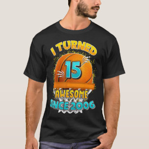 15th Birthday basketball I Turned 15 Year Old Gif T-Shirt