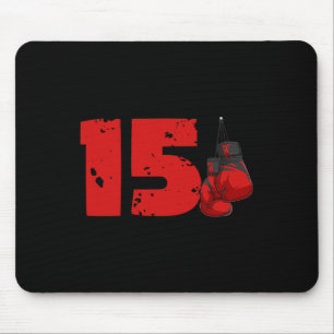 15th Birthday Boxing Fifteen Year Old Boxer Birthd Mouse Mat