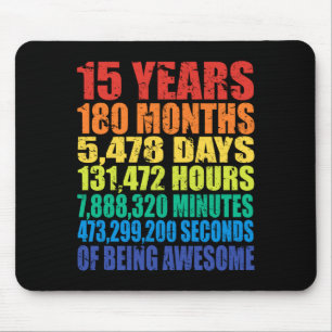 15th Birthday, Boys &amp; Girls, Cool 15 Years Of  Mouse Mat