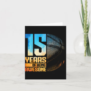 15th Birthday Boys Basball Player Basball 15 Years Card