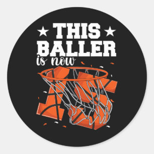 15th Birthday Bysketbyll Boys Classic Round Sticker