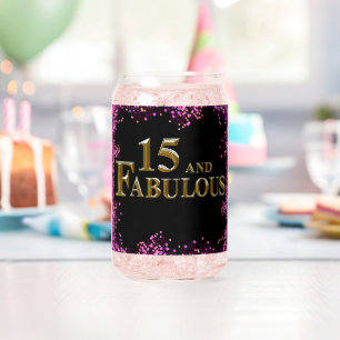 15th Birthday Can Glass