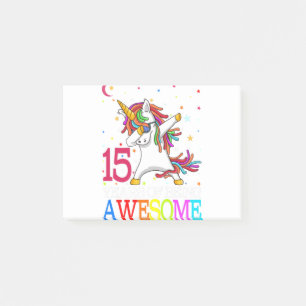15th Birthday Dabbing Unicorn Party Gift 15 Years Post-it Notes