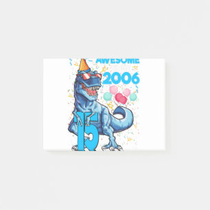 15th Birthday Dinosaur 15 Year Old Boy Kids Post-it Notes