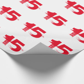 15th birthday for anyone, red on white. wrapping paper
