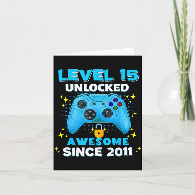 15th Birthday For Boys 15 Years Birthday Kids  Card (Front)