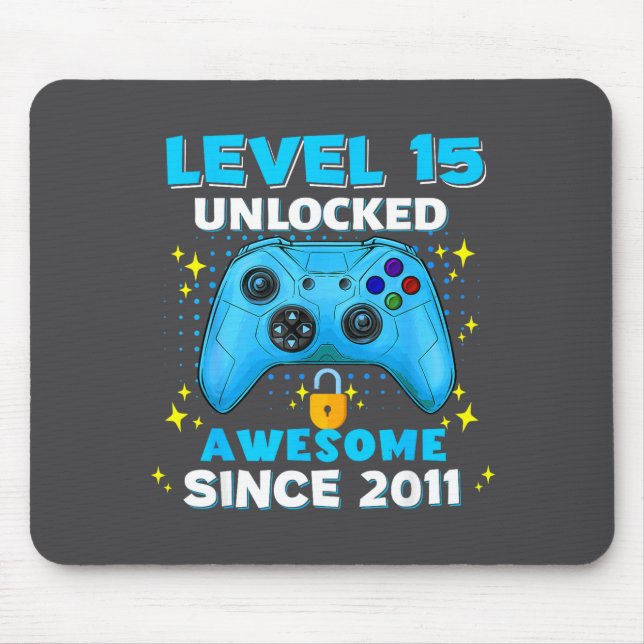 15th Birthday For Boys 15 Years Birthday Kids  Mouse Mat (Front)