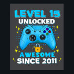 15th Birthday For Boys 15 Years Birthday Kids  Poster<br><div class="desc">15th Birthday For Boys 15 Years Birthday Kids</div>