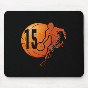 15th Birthday Fun Basketball Lover 15 Years Old Gi Mouse Mat