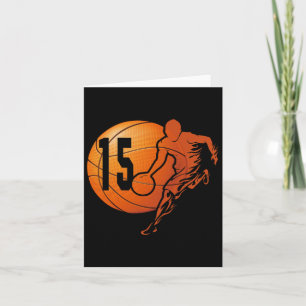 15th Birthday Fun Bysketbyll Lover 15 Years Old Gi Card