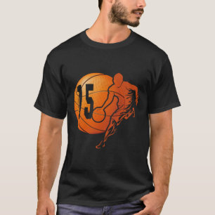 15th Birthday Fun Bysketbyll Lover 15 Years Old Gi T-Shirt