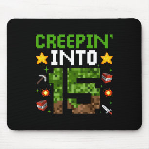 15th Birthday Gamer Pixel Creepin’ Into 15 Video G Mouse Mat